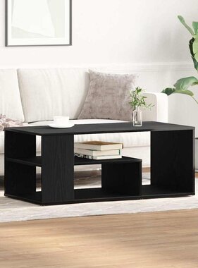 VidaXL Salontafel Zwart Eiken 100 x 50 x 40 cm Bewerkt hout