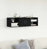 VidaXL Wandplank met plank Zwart Eiken 140 x 41 x 75 cm Bewerkt hout