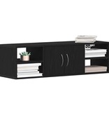 VidaXL Wandplank met plank Zwart Eiken 140 x 41 x 75 cm Bewerkt hout