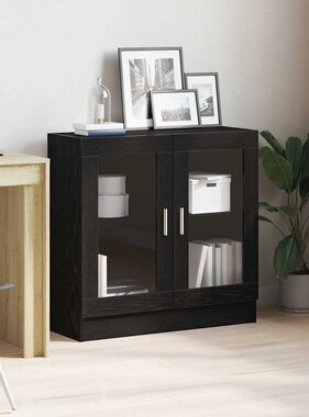 VidaXL Boekenkast Zwart Eiken 82,5 x 30,5 x 80 cm Bewerkt hout