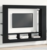 VidaXL TV-kast Zwart eiken 152 x 22 x 113 cm Bewerkt hout