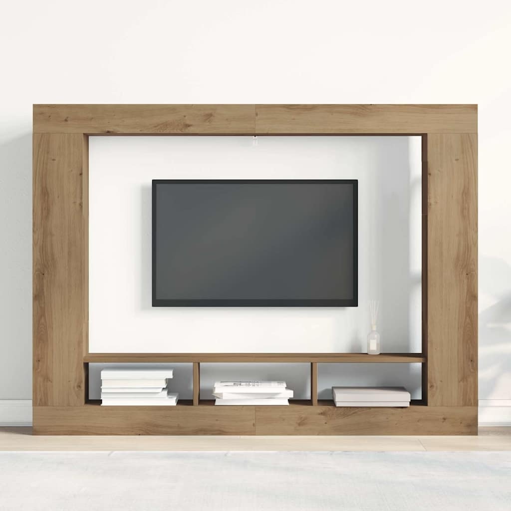 VidaXL TV-kast artisanaal eikenkleurig 152 x 22 x 113 cm Bewerkt hout