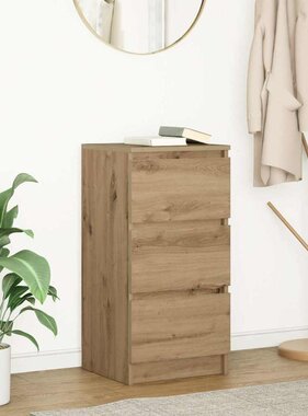 VidaXL Dressoir 37,5x35x76 cm bewerkt hout artisanaal eikenkleurig