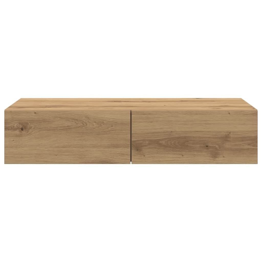 VidaXL Wandschap met lades 80x33x17 cm bewerkt hout artisanaal eiken
