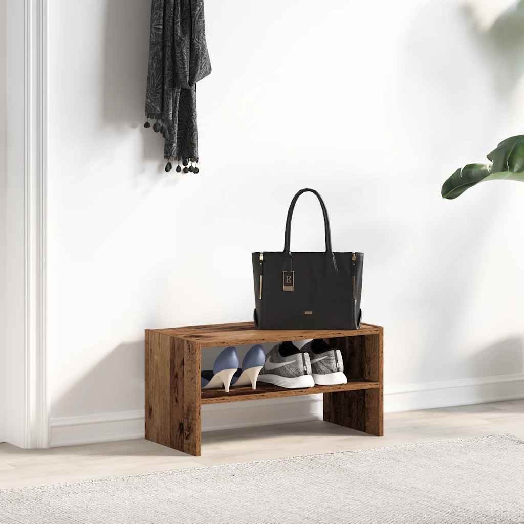 VidaXL Schoenenrek stapelbaar 60x30x30,5 cm oud houtkleurig