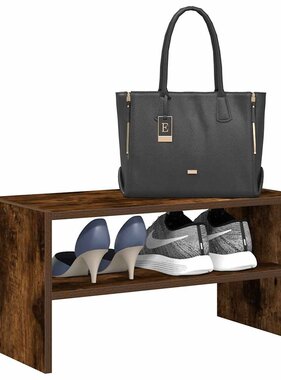 VidaXL Schoenenrek stapelbaar 60x30x30,5 cm gerookt eikenkleurig