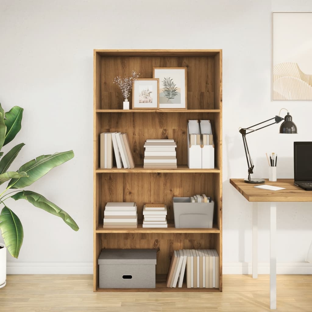 VidaXL Boekenkast 80x30x152 cm bewerkt hout artisanaal eikenkleurig