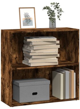 VidaXL Boekenkast 80x30x77 cm bewerkt hout gerookt eikenkleurig