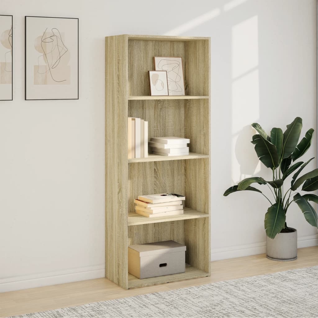 VidaXL Boekenkast 60x30x152 cm bewerkt hout sonoma eikenkleurig