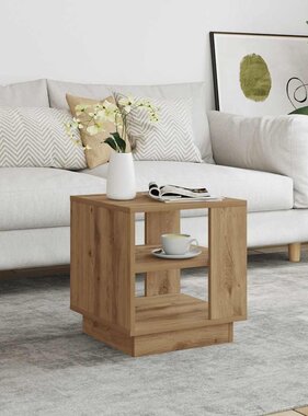 VidaXL Salontafel 40x40x43 cm bewerkt hout artisanaal eikenkleurig