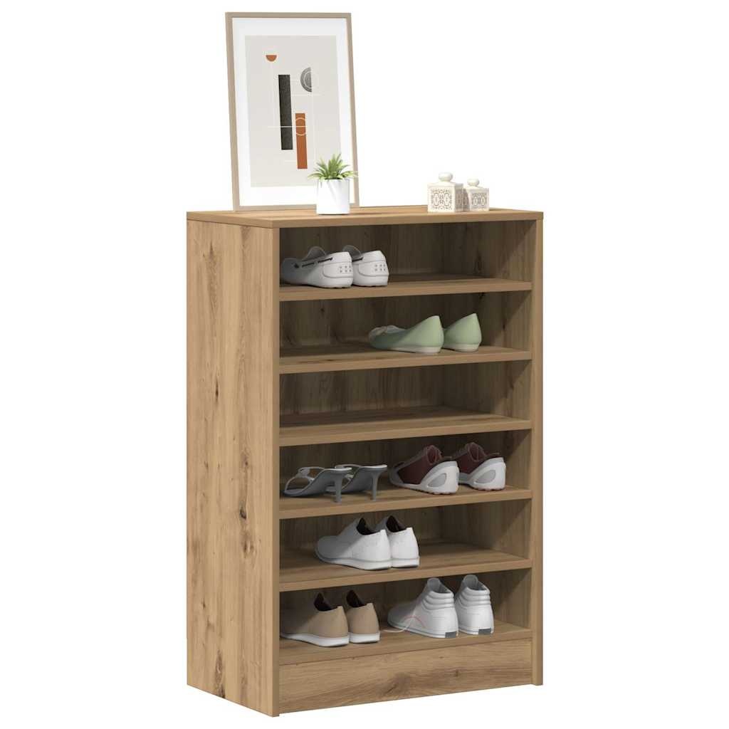 VidaXL Schoenenkast 60x35x92 cm bewerkt hout artisanaal eikenkleur