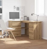 VidaXL Hoekbureau 145x100x76 cm bewerkt hout artisanaal eikenkleur