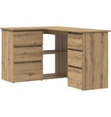 VidaXL Hoekbureau 145x100x76 cm bewerkt hout artisanaal eikenkleur