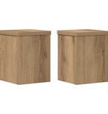 VidaXL Plantenstandaards 2 st 15x15x20 cm hout artisanaal eiken
