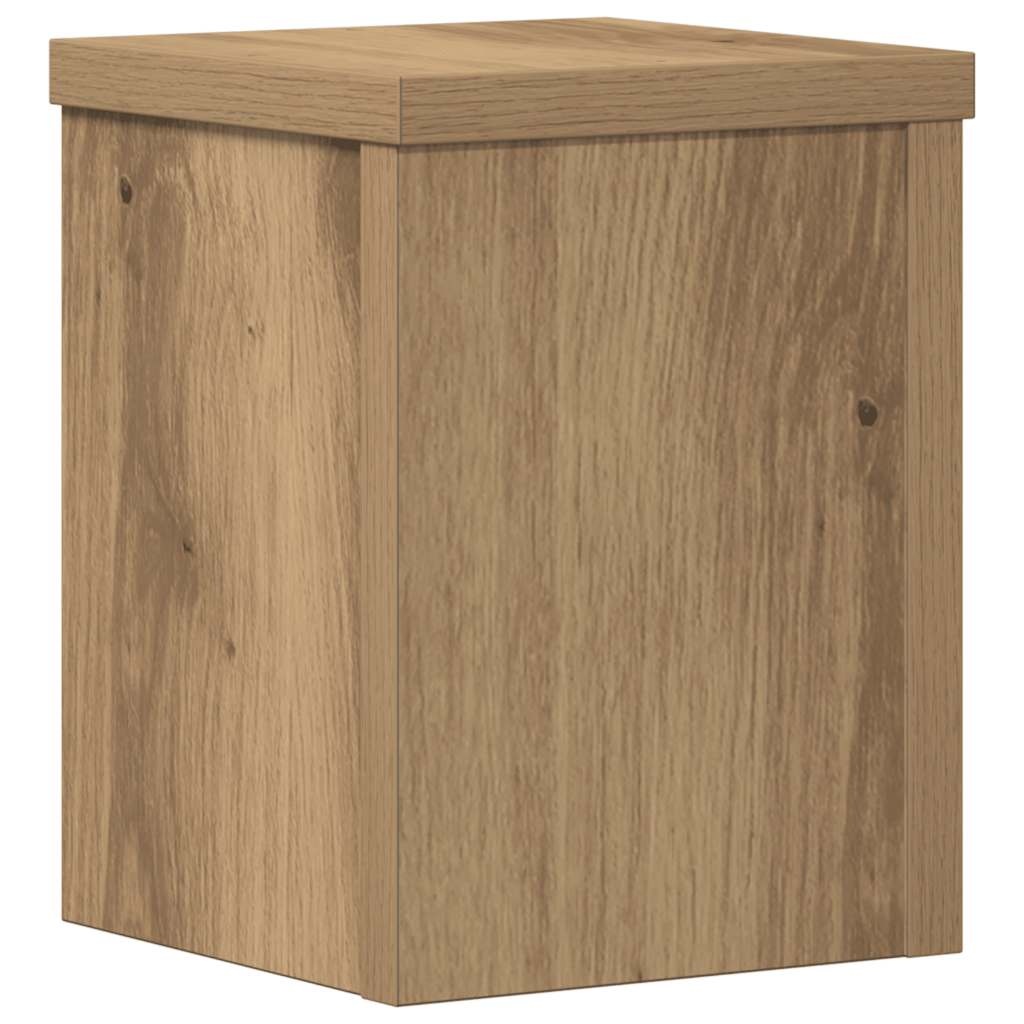 VidaXL Plantenstandaards 2 st 15x15x20 cm hout artisanaal eiken
