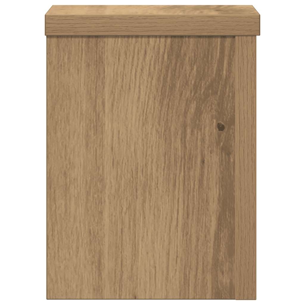VidaXL Plantenstandaards 2 st 15x15x20 cm hout artisanaal eiken