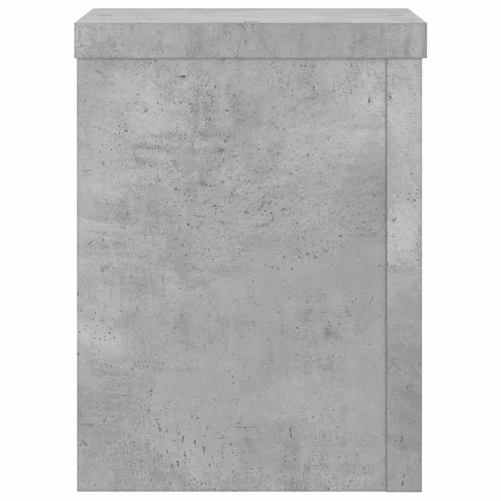 VidaXL Plantenstandaards 2 st 15x15x20 cm bewerkt hout betongrijs