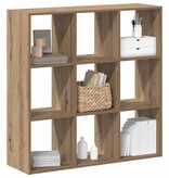 VidaXL Boekenkast 102x32x102 cm bewerkt hout artisanaal eikenkleurig