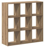 VidaXL Boekenkast 102x32x102 cm bewerkt hout artisanaal eikenkleurig