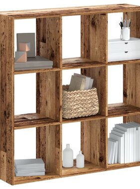 VidaXL Boekenkast 102x32x102 cm bewerkt hout oud houtkleurig