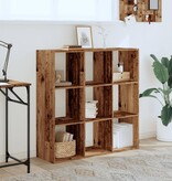 VidaXL Boekenkast 102x32x102 cm bewerkt hout oud houtkleurig