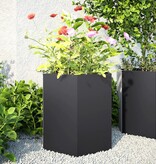 VidaXL Plantenbak zeshoek 46x40x45 cm staal zwart