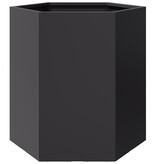 VidaXL Plantenbak zeshoek 46x40x45 cm staal zwart