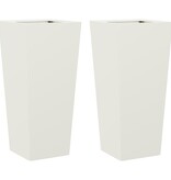 VidaXL Plantenbakken 2 st 35x35x75 cm staal wit