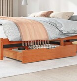 VidaXL Bedlades 2 st 90x55x17 massief grenenhout wasbruin