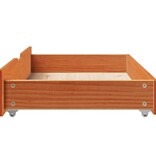 VidaXL Bedlades 2 st 90x55x17 massief grenenhout wasbruin