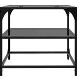 VidaXL Salontafel met zwart glazen blad 50x50x45 cm staal