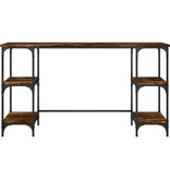 VidaXL Bureau 140x50x75 cm metaal en bewerkt hout gerookt eikenkleurig