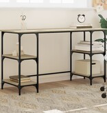 VidaXL Bureau 140x50x75 cm metaal en bewerkt hout sonoma eikenkleurig