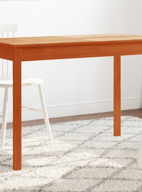 VidaXL Eettafel 110x55x75 cm massief grenenhout wasbruin