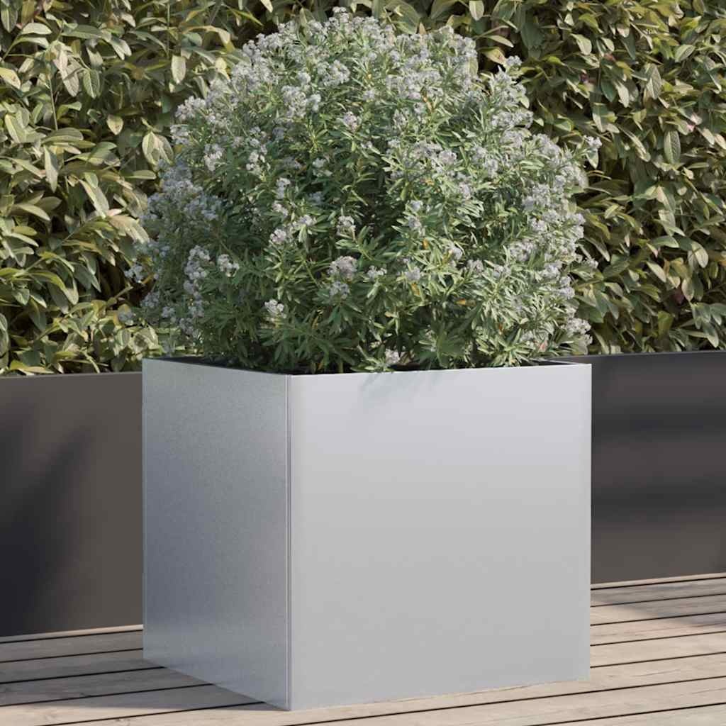VidaXL Plantenbak 49x47x46 cm gegalvaniseerd staal zilverkleurig