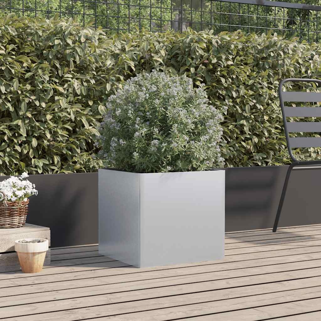 VidaXL Plantenbak 49x47x46 cm gegalvaniseerd staal zilverkleurig