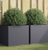 VidaXL Plantenbakken 2 st 49x47x46 cm staal antracietkleurig