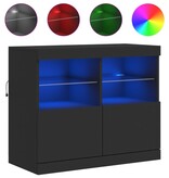 VidaXL Dressoir met LED-verlichting 81x37x67 cm zwart
