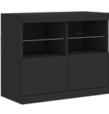 VidaXL Dressoir met LED-verlichting 81x37x67 cm zwart