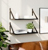 VidaXL Wandschappen 2 st 60x25x25,5 cm bewerkt hout zwart