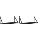 VidaXL Wandschappen 2 st 60x25x25,5 cm bewerkt hout zwart