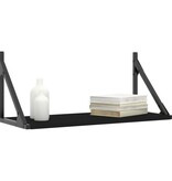 VidaXL Wandschappen 2 st 60x25x25,5 cm bewerkt hout zwart