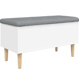 VidaXL Opbergbankje 82x42x46 cm bewerkt hout wit