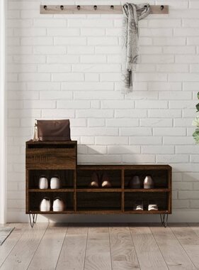VidaXL Schoenenkast 102x36x60 cm bewerkt hout bruin eikenkleur