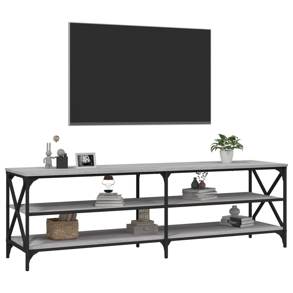 VidaXL Tv-meubel 160x40x50 cm bewerkt hout grijs sonoma eikenkleurig