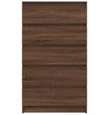 VidaXL Ladekast 60x36x103 cm bewerkt hout bruin eikenkleur