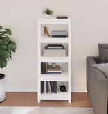 VidaXL Boekenkast 50x35x125,5 cm massief grenenhout wit