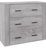VidaXL Dressoir 80x33x70 cm bewerkt hout grijs sonoma eikenkleurig