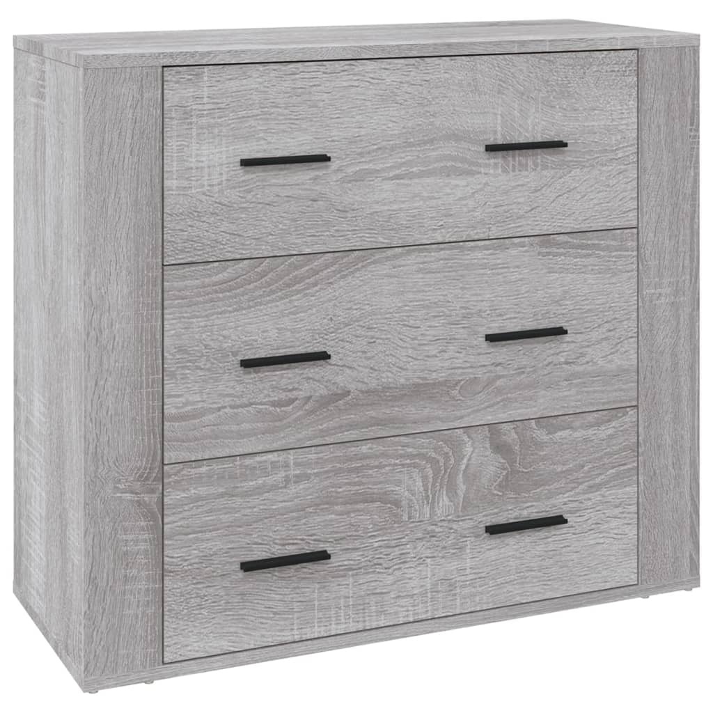 VidaXL Dressoir 80x33x70 cm bewerkt hout grijs sonoma eikenkleurig