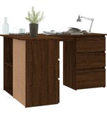 VidaXL Hoekbureau 145x100x76 cm bewerkt hout bruin eikenkleur
